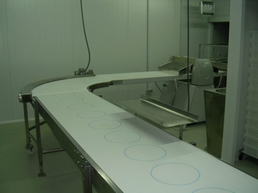 Línea de producción de pizzas